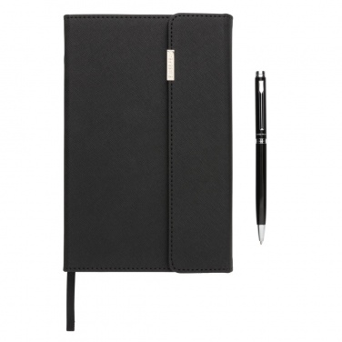 Logotrade promotional product picture of: Swiss Peak deluxe A5 notebook and pen set