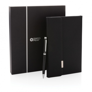 Logotrade promotional gifts photo of: Swiss Peak deluxe A5 notebook and pen set