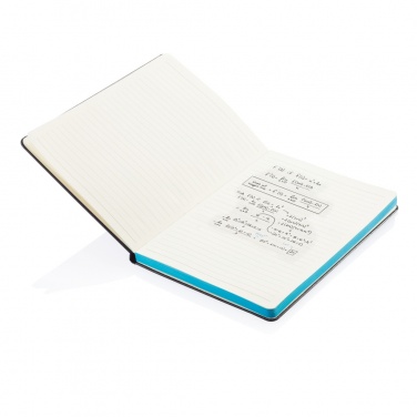 Logotrade promotional giveaways photo of: Deluxe hardcover A5 notebook with coloured side