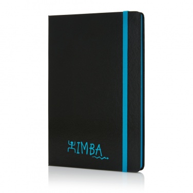 Logo trade corporate gifts image of: Deluxe hardcover A5 notebook with coloured side