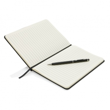 Logo trade promotional gift photo of: Standard hardcover PU A5 notebook with stylus pen