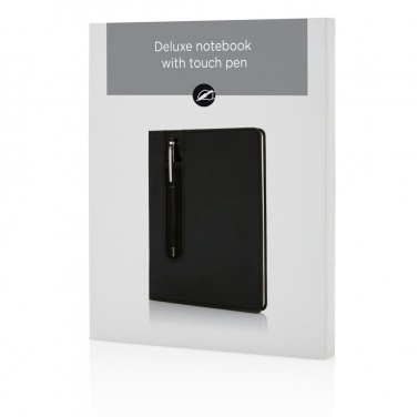 Logotrade advertising products photo of: Standard hardcover PU A5 notebook with stylus pen