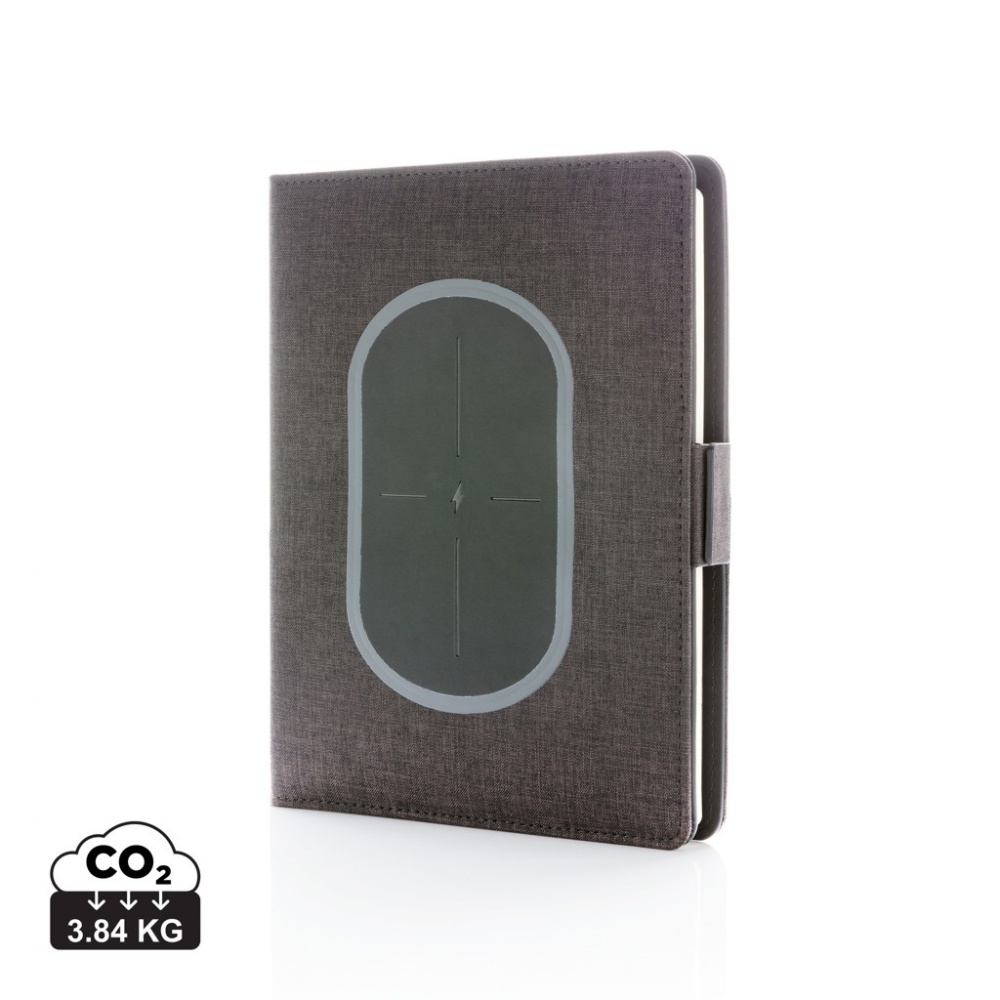 Logo trade promotional merchandise photo of: Air 5W wireless charging notebook cover A5