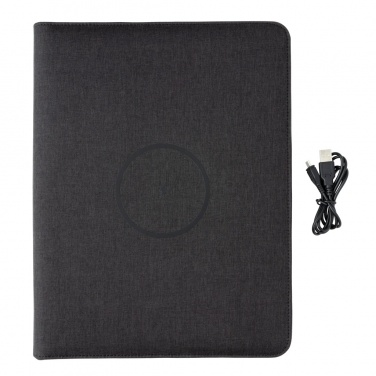 Logotrade advertising products photo of: Air 5W wireless charging portfolio A4 w/ 5000 mAh powerbank