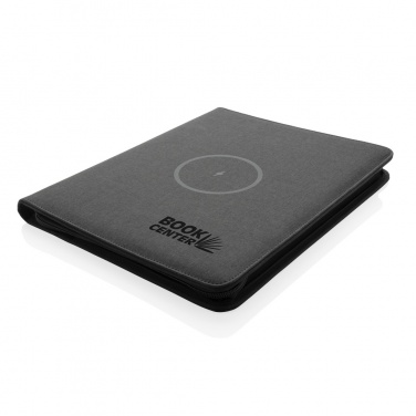 Logotrade promotional gift image of: Air 5W wireless charging portfolio A4 w/ 5000 mAh powerbank