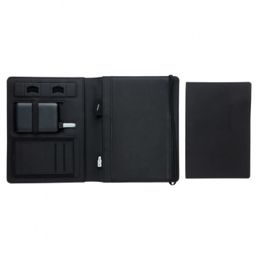 Logo trade business gift photo of: Air 5W wireless charging notebook with 5000mAh powerbank