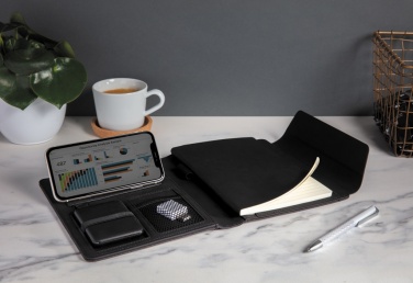 Logotrade promotional gift picture of: Fiko wireless charging A5 portfolio with powerbank