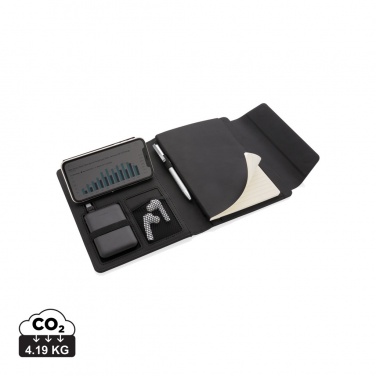 Logotrade promotional product image of: Fiko wireless charging A5 portfolio with powerbank
