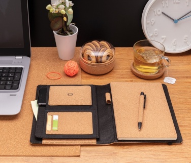 Logotrade promotional merchandise photo of: Deluxe cork portfolio A5 with pen