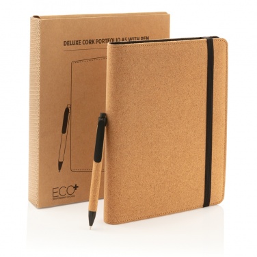 Logotrade promotional gift image of: Deluxe cork portfolio A5 with pen