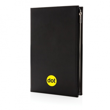 Logo trade promotional items image of: Swiss Peak A5 PU notebook with zipper pocket