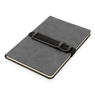 Logotrade promotional gift image of: Deluxe hardcover PU notebook A5 with phone and pen holder