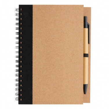 Logotrade promotional gift image of: Kraft spiral notebook with pen
