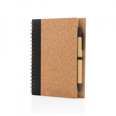 Logotrade promotional item picture of: Cork spiral notebook with pen