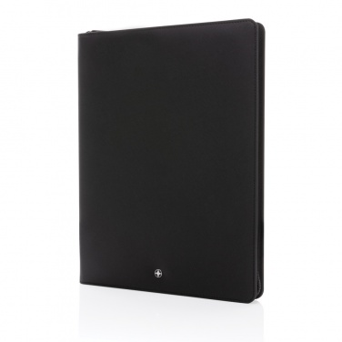 Logo trade promotional gifts image of: Swiss Peak Heritage RCS rPU A4 portfolio with zipper