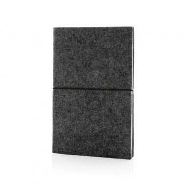 Logo trade promotional giveaways picture of: GRS certified recycled felt A5 softcover notebook
