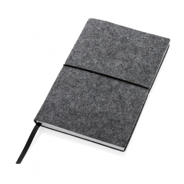 Logo trade promotional products picture of: GRS certified recycled felt A5 softcover notebook