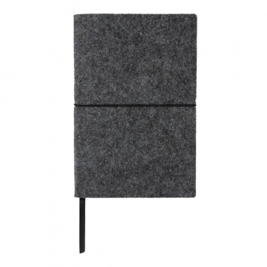 Logo trade promotional products image of: GRS certified recycled felt A5 softcover notebook