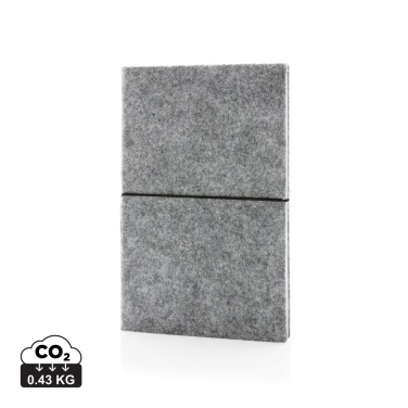 Logo trade promotional gifts image of: GRS certified recycled felt A5 softcover notebook