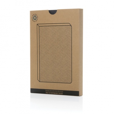 Logo trade promotional gifts picture of: Phrase GRS certified recycled felt A5 notebook