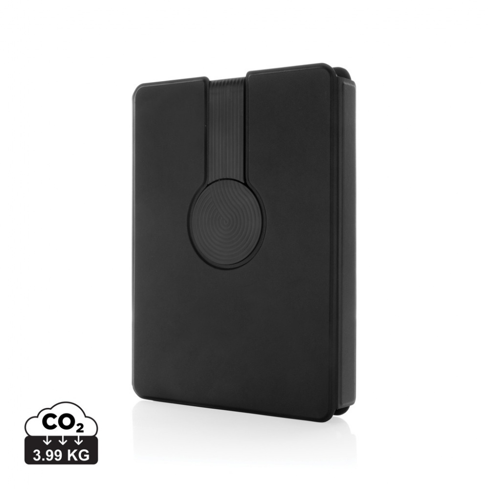Logo trade business gift photo of: Swiss Peak RCS rePU notebook with 2-in-1 wireless charger