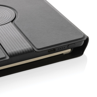 Logo trade business gifts image of: Swiss Peak RCS rePU notebook with 2-in-1 wireless charger