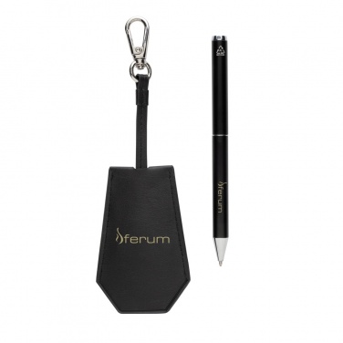 Logo trade promotional merchandise photo of: SP Tula RCS certified recycled PU key holder and pen set