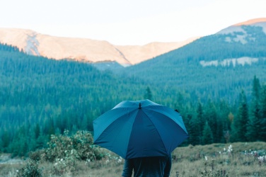 Logotrade promotional item picture of: Swiss Peak Aware™ Ultra-light manual 25” Alu umbrella