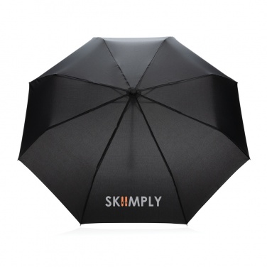Logo trade advertising products picture of: 20.5" Impact AWARE™ RPET 190T Pongee bamboo mini umbrella