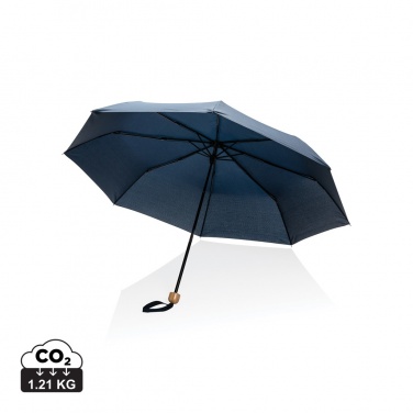 Logo trade promotional products picture of: 20.5" Impact AWARE™ RPET 190T Pongee bamboo mini umbrella