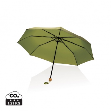 Logotrade advertising products photo of: 20.5" Impact AWARE™ RPET 190T Pongee bamboo mini umbrella
