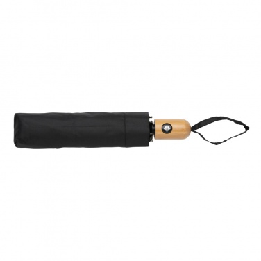 Logotrade promotional giveaway image of: 21" Impact AWARE™ RPET 190T bamboo auto open/close umbrella
