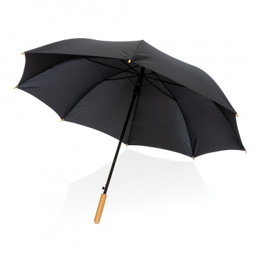 Logo trade corporate gifts picture of: 27" Impact AWARE™ RPET 190T auto open bamboo umbrella
