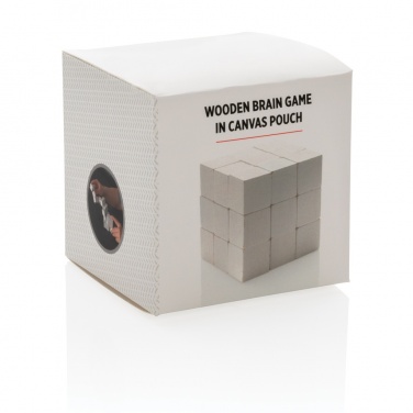 Logo trade advertising products picture of: Wooden brain game in canvas pouch