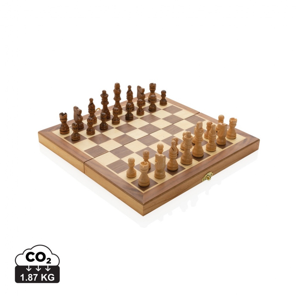 Logo trade promotional products picture of: Luxury wooden foldable chess set