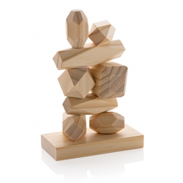 Logo trade promotional gift photo of: Ukiyo Crios wooden balancing rocks in pouch