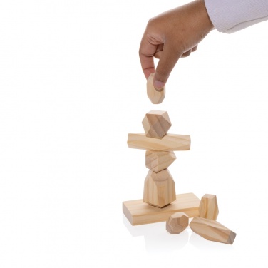 Logotrade promotional product image of: Ukiyo Crios wooden balancing rocks in pouch