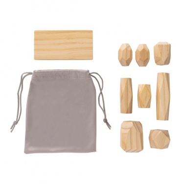 Logo trade promotional giveaways image of: Ukiyo Crios wooden balancing rocks in pouch