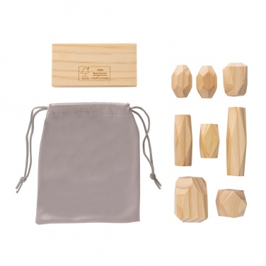 Logotrade promotional items photo of: Ukiyo Crios wooden balancing rocks in pouch