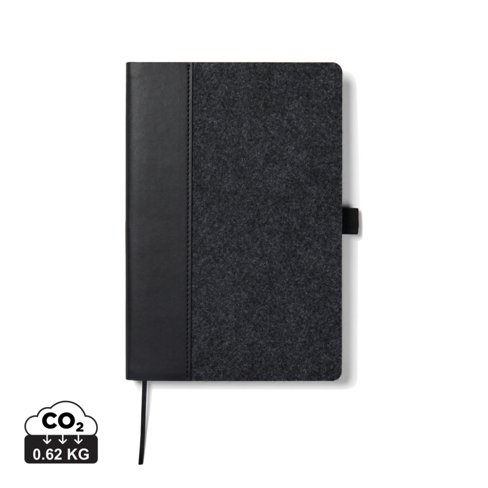 Logo trade promotional merchandise image of: VINGA Albon GRS recycled felt notebook