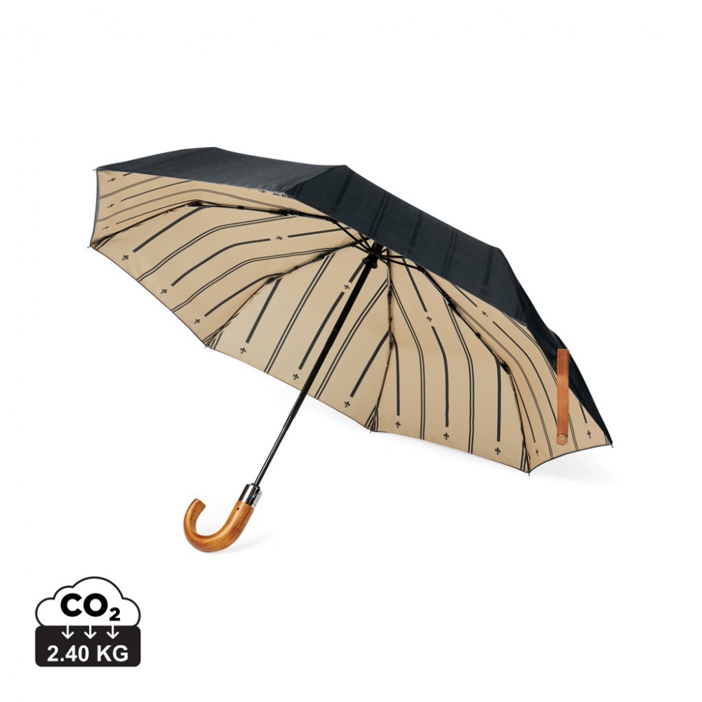 Logo trade promotional giveaways image of: VINGA Bosler AWARE™ recycled pet 21" foldable umbrella