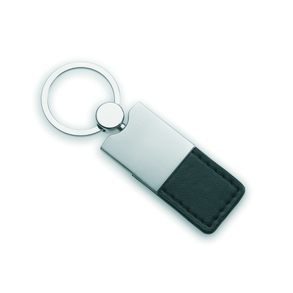Logo trade business gift photo of: PU and metal key ring Helsinki
