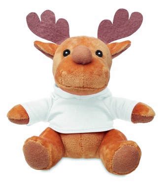 Logo trade promotional merchandise photo of: Plush reindeer with hoodie