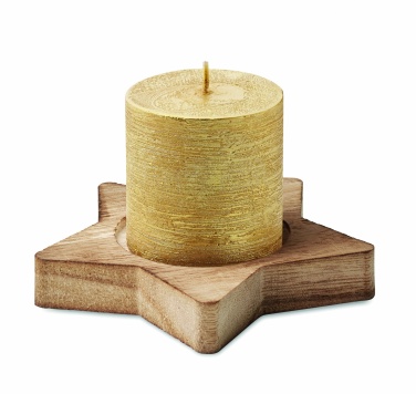 Logo trade promotional giveaway photo of: Candle on star wooden base