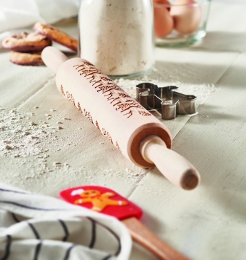 Logo trade advertising products image of: Christmas pastry wooden rolling