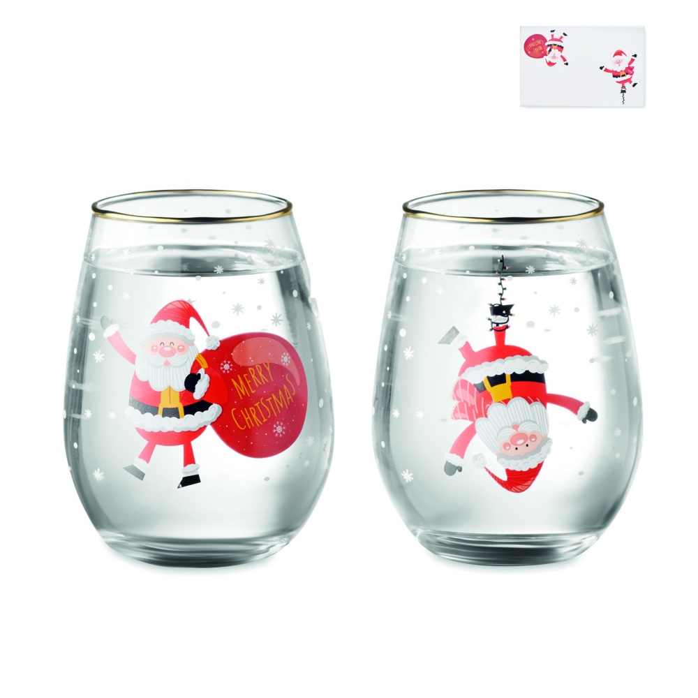Logo trade promotional items image of: Set of 2 Christmas glasses