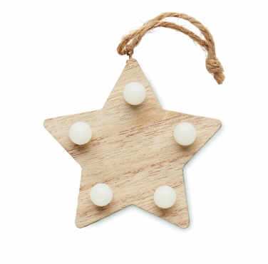 Logo trade promotional gifts picture of: Wooden weed star with lights