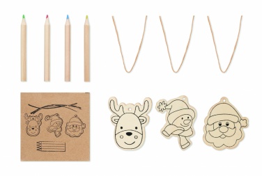 Logo trade corporate gifts image of: Drawing wooden ornaments set