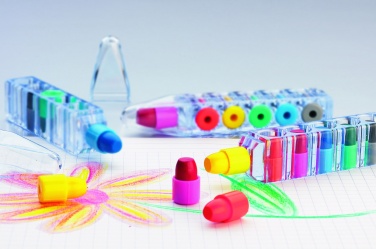 Logo trade promotional merchandise image of: Set of 6 wax crayons