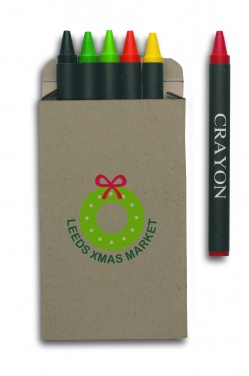 Logo trade promotional gift photo of: Carton of 6 wax crayons